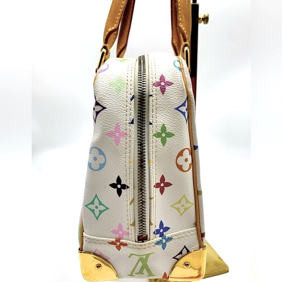 Louis Vuitton Trouville Murakami Multicolor White Monogram LV Handbag Auth - Picture 12 of 16